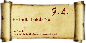 Frindt Lukács névjegykártya